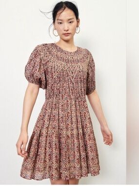 ba&sh Pink Beige Iris Short Floral Dress
Size 0